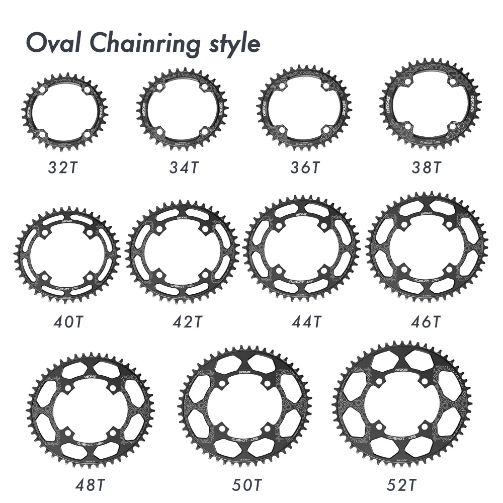 Deckas Oval Chainring 104BCD for Shimano MTB Bike Bicycle Chain Ring 32t 34 36 38 42 46 48 50 52T Ultralight Chainwheel 104 Bcd