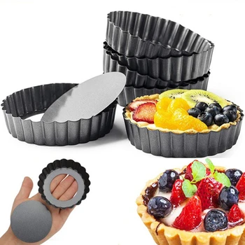 Baking Tool Cake Molds Nonstick Carbon Steel Round Tart Quiche Pans Removable Bottom Pizza Baked Mould Bakeware Kitchen tools