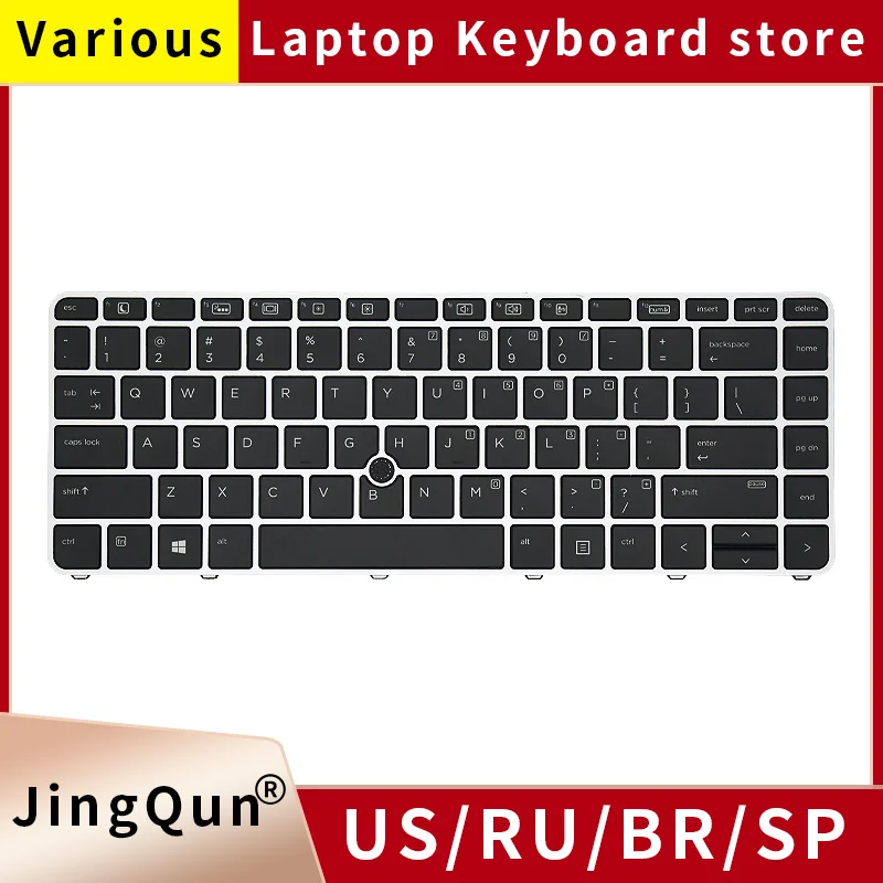 Teclado do Portátil Russo dos Eua com Retroiluminação hp Elitebook 840 g3 840 g4 848 g3 848 g4 745 g3 745 g4 Hstnn-i33c4 836308001