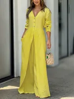 Gymystars 2026 Summer Jumpsuit Woman V-neck One-piece Jumpsuits New Fashion High Waisted Pockets Loose Green Clothes Setsfemale - Image 3