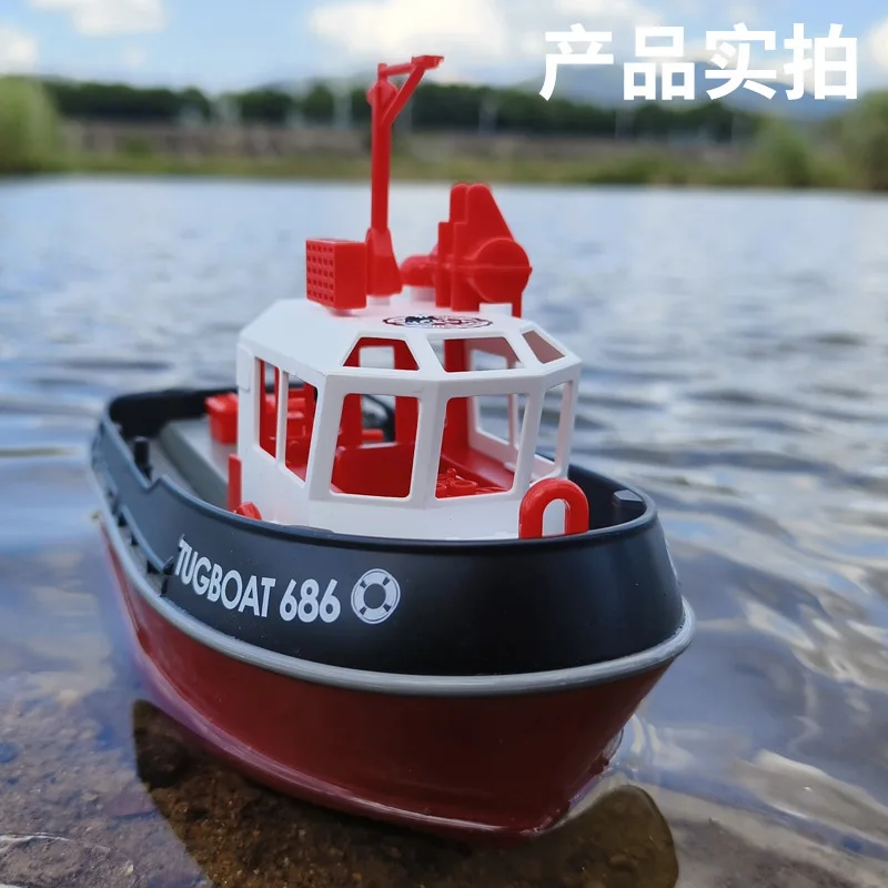 1:72 Simulation Port For Tugboat Small Size Lights Ultra Long Endurance Electric Remote Control Boat Children Xmas Summer Toy 3