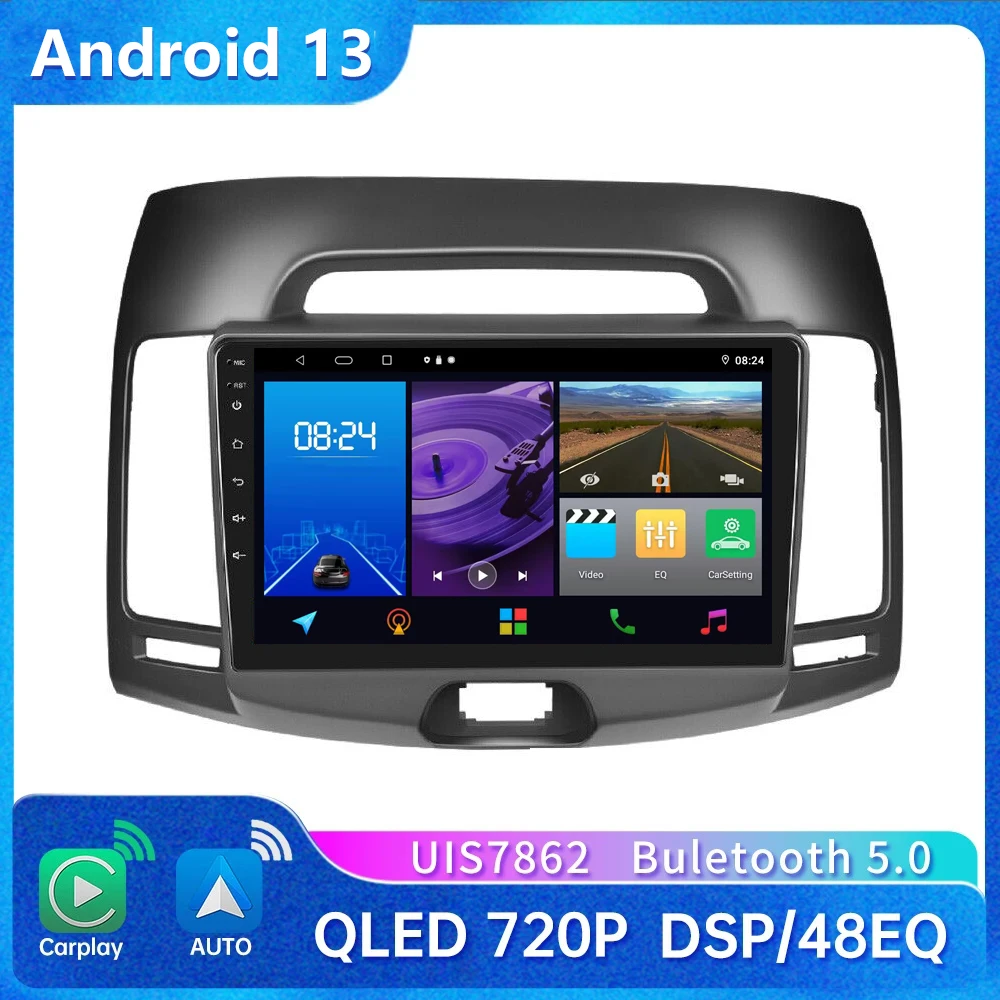 

2Din Android 13 Car Radio Multimedia Video Player for Hyundai Elantra 4 HD 2006 2007 - 2012 Navigation GPS Carplay Auto Stereo