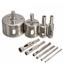 

10pcs 3mm-50mm Diamond Coated Hss Drill Bit Set Tile Marble Glass Ceramic Hole Saw open Drilling Bits Diamond Core Bit