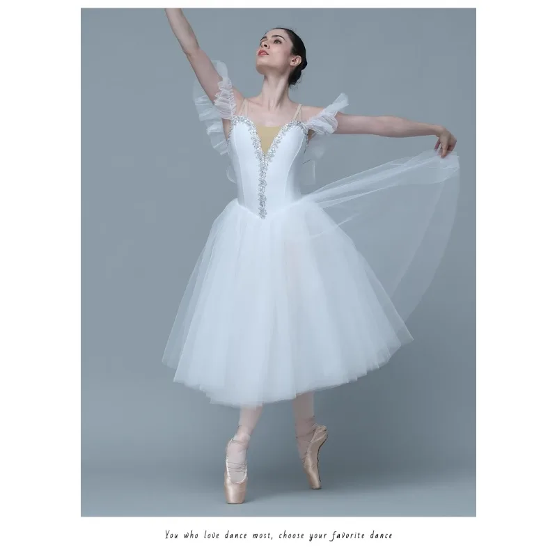 

Юбка для балета для взрослых и детей, профессиональная юбка с навесом, тонкая газовая длинная юбка, балетная юбка