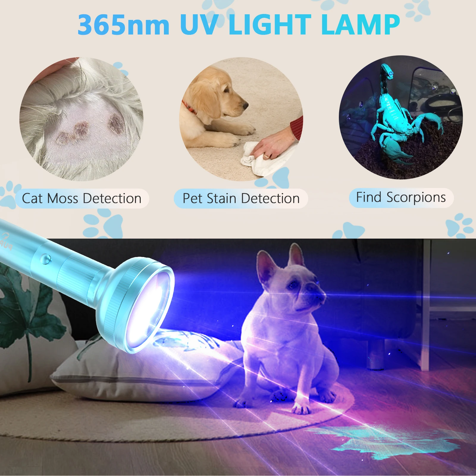 Cold Laser Therapy for Dogs Ear Infection Treatment Red Light Therapy for Cat Joint Arthritis Pain Relief UV Black Light Pet