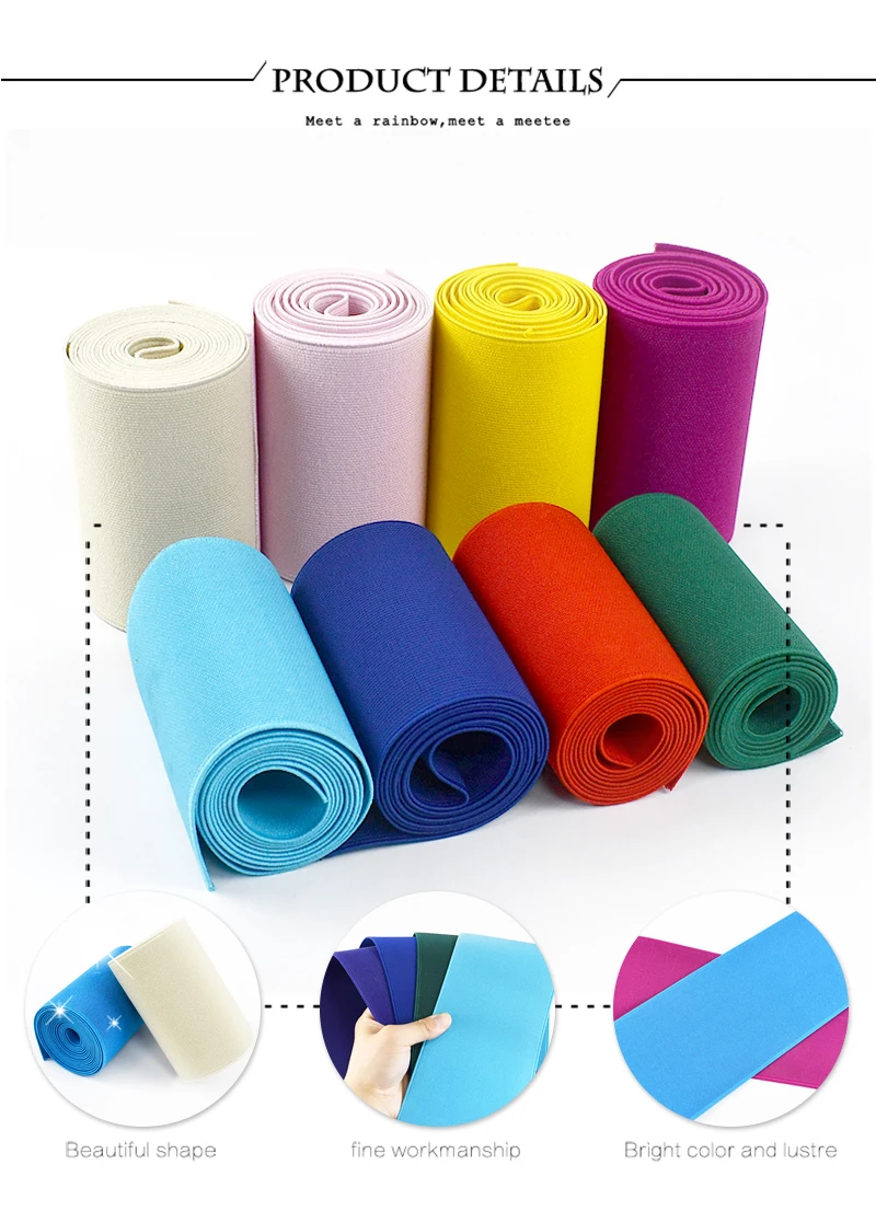 Xw Craft Elastische Band 10cm Breed X 3 Meter - Zwart Gebreid Elastiek
