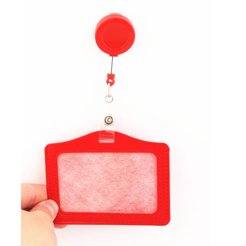 Retractable Badge Holder 20 colors Pull Badge Holder Reels Key Ring Chain Clips Office supplies school students ID Lanyard