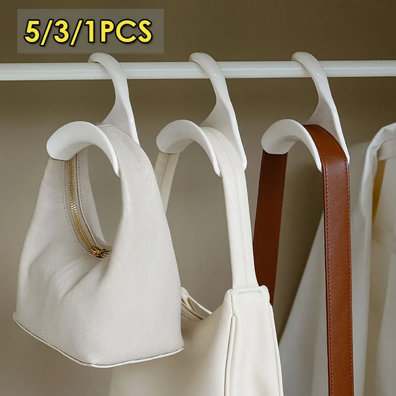 

5/3/1PCS Closet Durable Bag Rack Holder Home Hat Silk Scarf Shawls Purse Handbag Storage Arched Hanger Hook