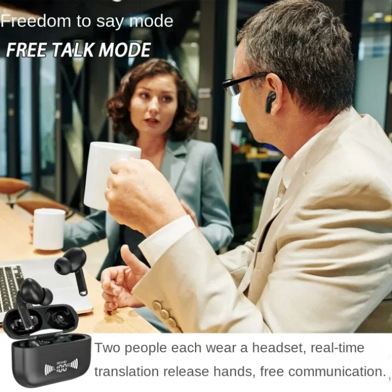 138Languages Real Time Bluetooth Voice Translation Earphone Online Wireless Denoising HD Microphone Translation Music Headphone