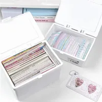 INS White Photo Card Storage Box Ins Photo Card Holder Storage Box Photocard Sleeves Idol Photo Collection Organizer Case 1