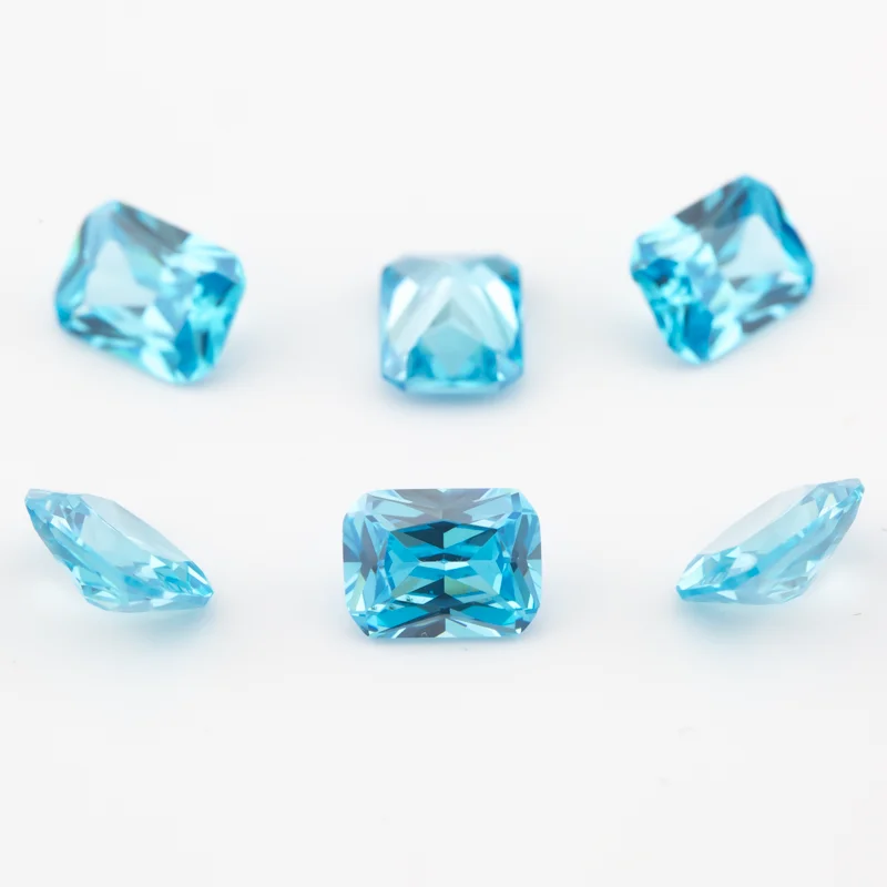 Größe 4x6 ~ 10x12mm 5a Oktan gle Cz Stein grün Meer blau Tansanit Farbe Zirkonia lose synthetische Edelsteine für Schmuck – Detail 7