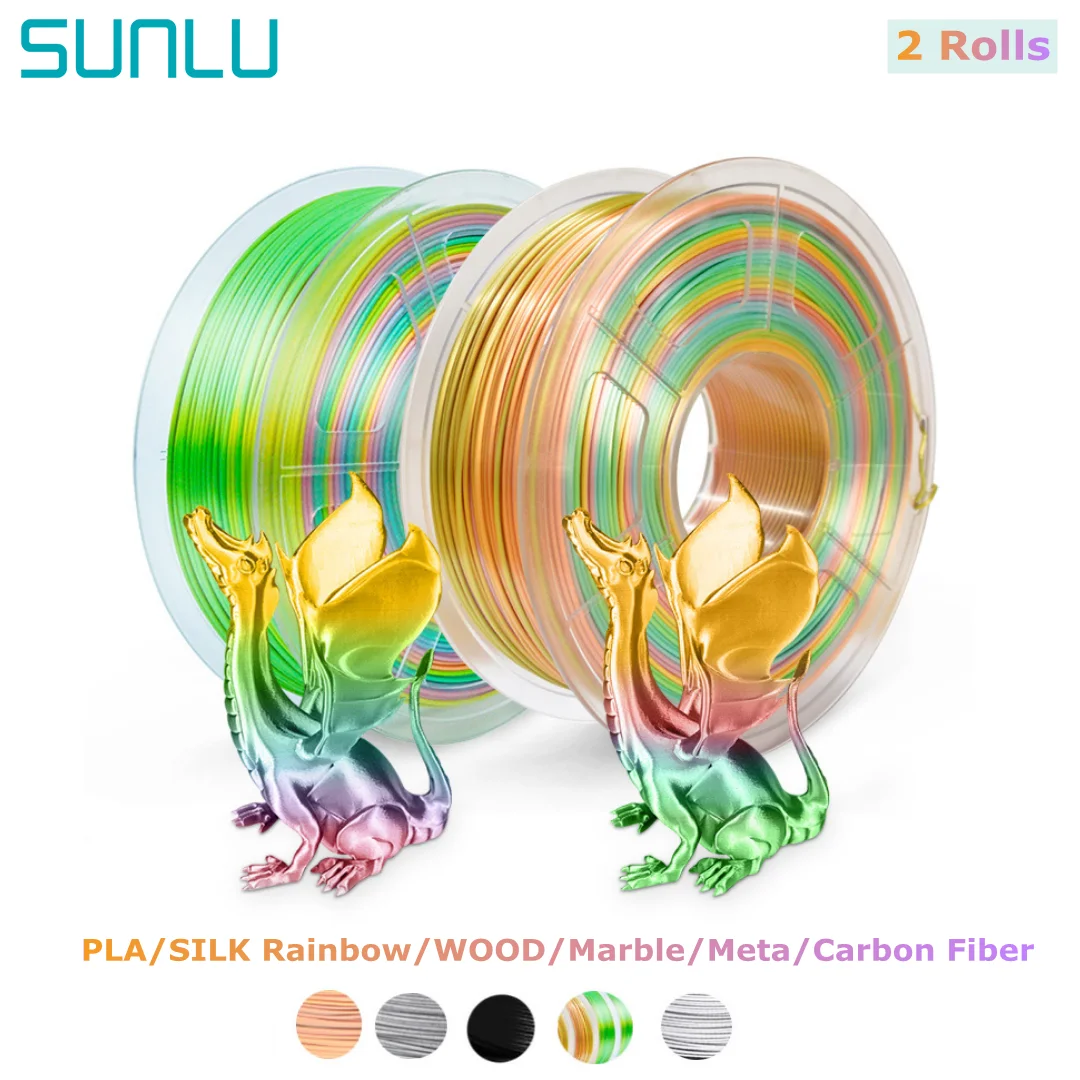 SUNLU PLA/SILK Rainbow Marble/Meta/WOOD/Carbon Fiber 1.75MM Filament 2
