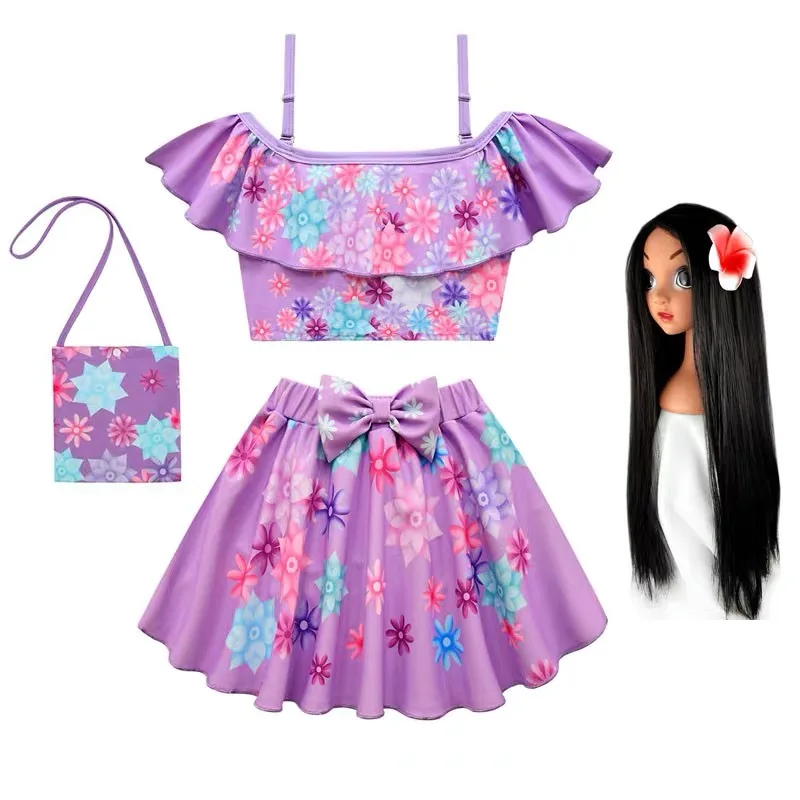 

2022 Summer Charm New movie Encanto Girls Swimsuit Set Children Swimwear Two Piece Set 2PCS Isabella Mirabel Costume BathingSuit