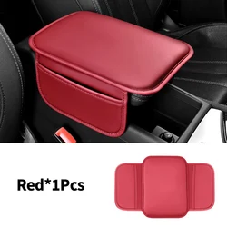 Premium Leather Car Armrest Box Pad - Enhanced Comfort and Style for Your Vehicle (Red)