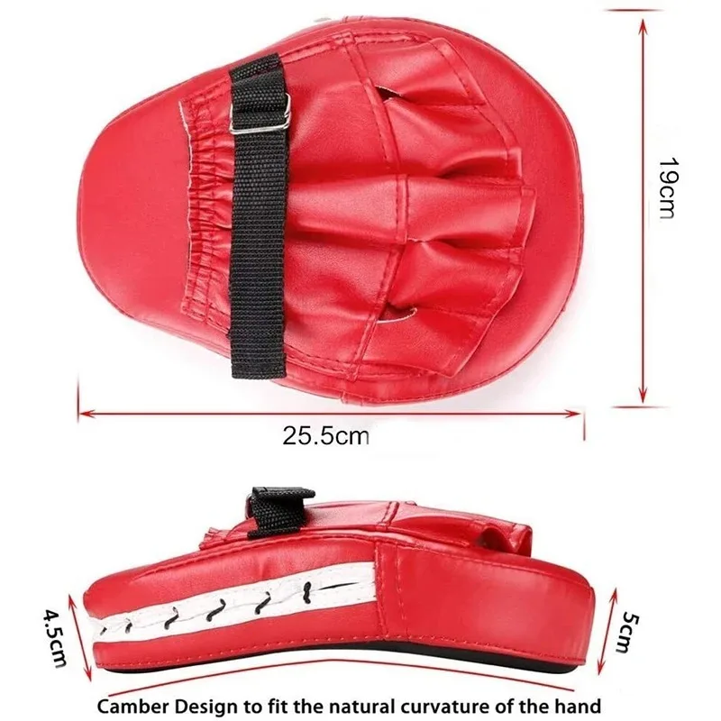 Description Picture 3 of item1/2pcs Boxing Curved Hand Target Boxing Pad Gloves Gym Training Kickboxing Exercise PU Leather Punching Bag Muay Thai Taekwondo
