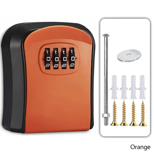 Plastic Key Lock Box Portable Combination Lockbox Wall-Mounted Key Storage Box Resettable Code Safe Security Lock Box for Home 6