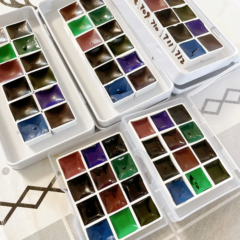 MAIRTINI Layered Precipitation Color Watercolor Paint 12 Colors 1ML/2ML Acuarela Nail Art Painted Aquarelle Art Supplies