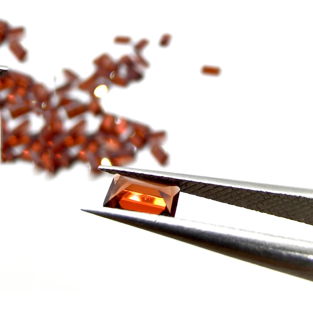 100pcs Natural Stone Red Garnet Mozambique Rectangle Step cut 2x4mm-3x6mm Facet Eye Clean Semi-precious Loose Gemstone For Jewel