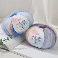 50g Multicolor Gradient Mohair Yarn Segment Dyed Wool Blended Thread DIY Crochet Hand Knitting Soft Warm Baby Wool Yarn Sweater 2