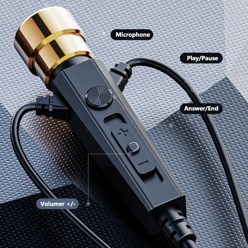 Karaoke HiFi Wired Headphones With Mic Singing Living Headset 3.5mm AUX Heavy Bass Noice Cancelling Earphone 1.2M 3M KTV Music 5