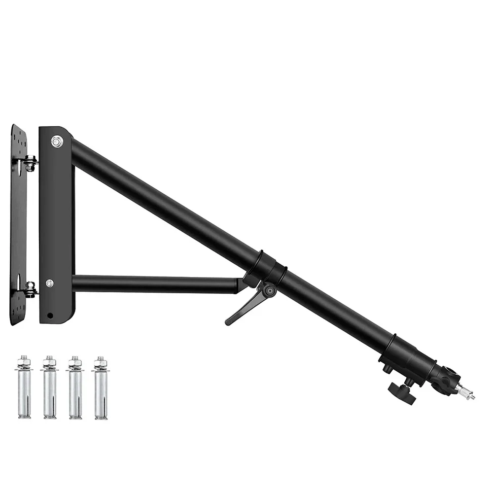 180cm Wall Mounted Boom Arm Stand Extendable Studio Flash Strobe Lighting Gears Holder Flexible for Home Studio Space-saving