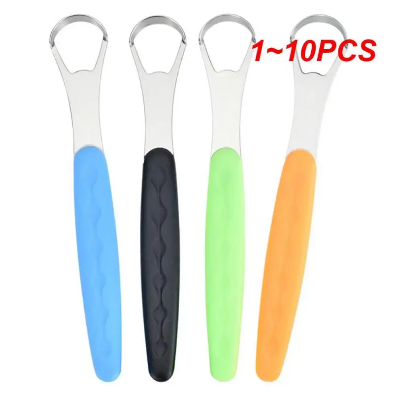 

1~10PCS Tongue Cleaning Scraper Stainless Steel Tongue Cleaning Tools For Adults Professional Tongue Scraper For Oral Hygiene