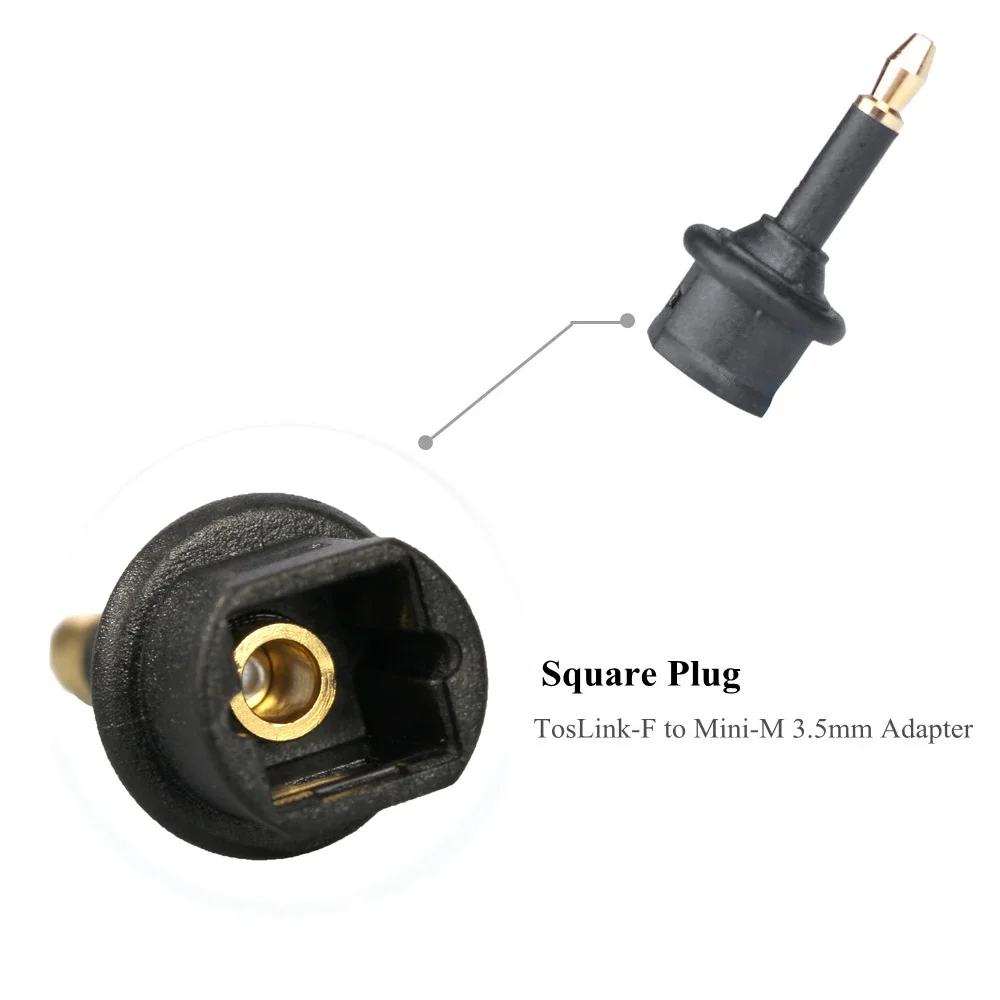 High-Fidelity Digital Optical Audio Adapter - Toslink to 3.5mm Mini SPDIF Connector