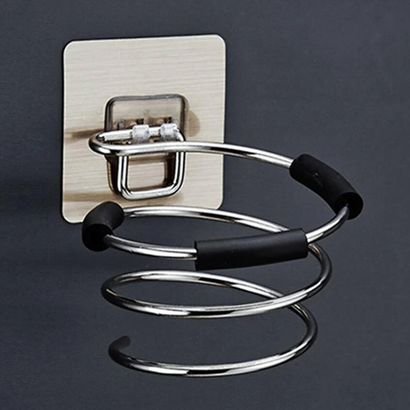 Storage Rack Bathroom Shelf Hair Dryer Holder Bathroom Storage Shelf Storage Shelf Bathroom Accessories Bathroom Corner Shelf Hair Tool Holder Spiral Wall Mounted Hair Dryer Storage Organizer Rack Holder Hanger Bathroom Salon Stylist Tool Drier Organize