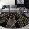 Modern Geometric Round Carpet Living Room Grey Luxury Decoration Home Bedroom Soft Rugs Lounge Coffee Tables Non-slip Floor Mats 3