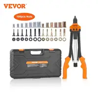 VEVOR 14" 16" Rivet Nut Tool Rivnut Tool Kit with Metric and SAE Mandrels 70PCS/186PCS Rivet Nuts With Rugged Carrying Case 1