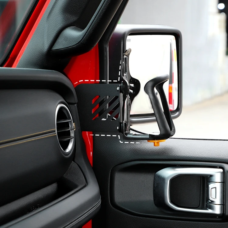SHINEKA Car Front Door Side Water Cup Drink Holder Phone Bracket For Jeep Wrangler JL 2018 Up For Jeep Gladiator JT 2018 Up