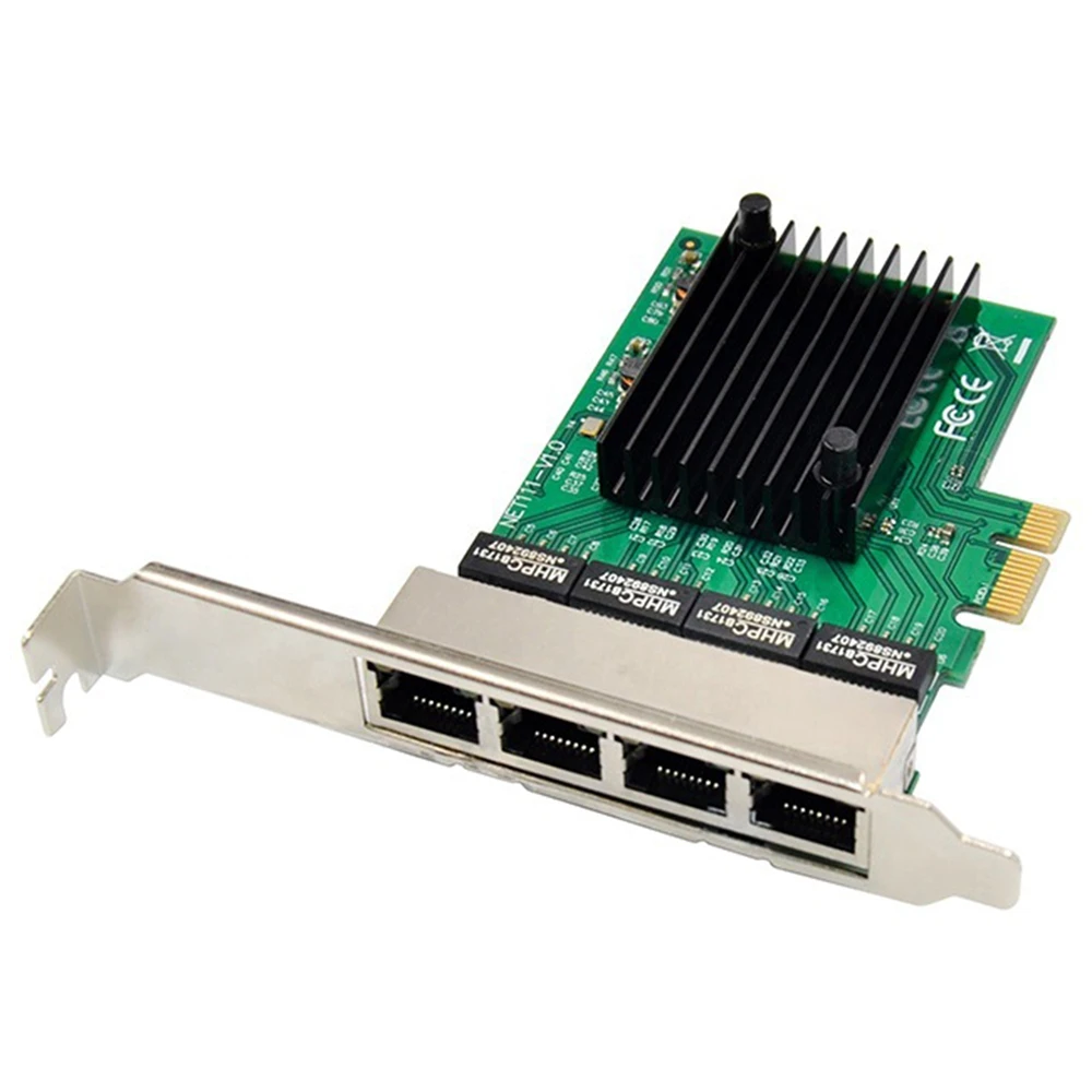 

RJ-45 4-Port Ethernet Server Adapter Gigabit Network Card PCI-E X1 Interface