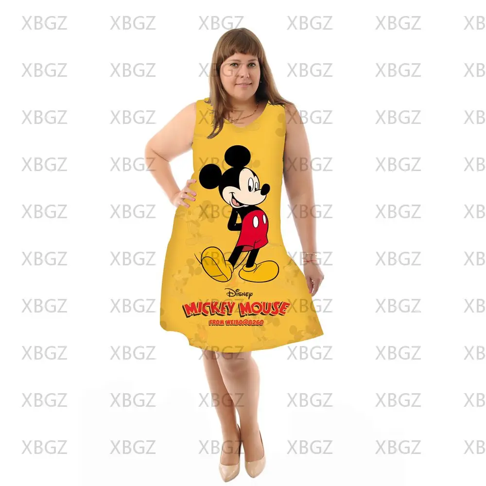 Disney Mickey Elegant Dresses for Chubby Women Sexy Plus Size 4xl 5xl 6xl  Fashion Summer Woman 2022 Boho Loose Free Shipping 9XL - AliExpress