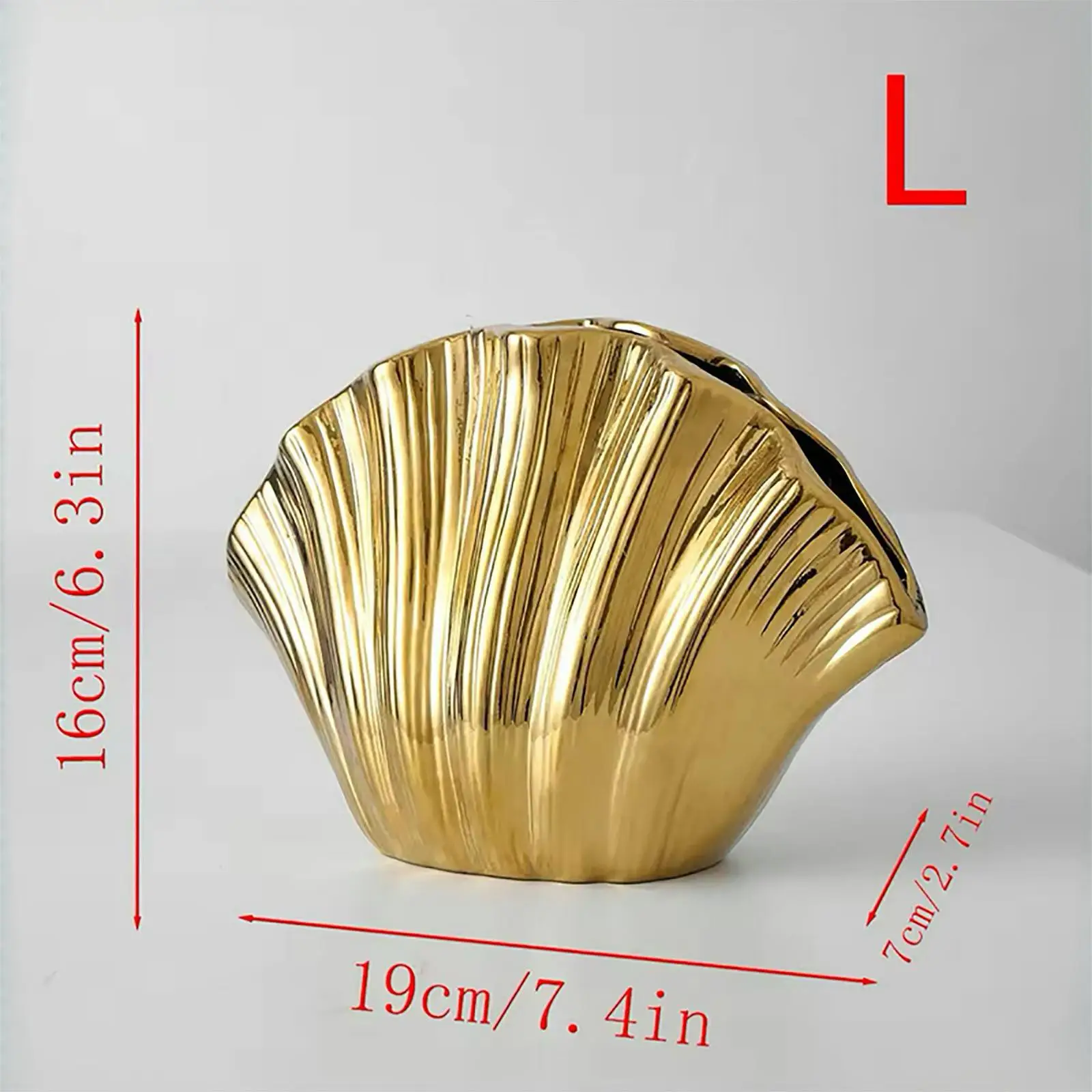 Vase ceramic flower arrangement, high-end and creative cross-border vintage style, high aesthetic value, shell ceramic vase deco 5