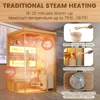 Steam Sauna,with 2300W Stove Heater,with 2 Himalayan Salt Bricks,7-Color Dynamic Abysm Sky Lights 2-4 Person Luxurious Sauna 4