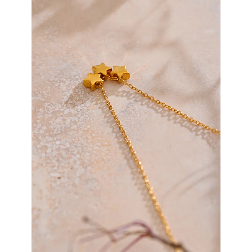 Yhpup Pendant Necklace Golden Stainless Steel Daily