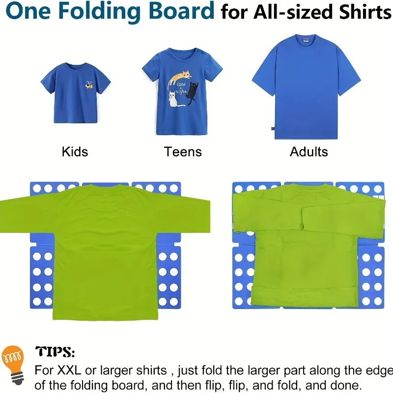 Plastic Clothes Folding Board Easy and Fast Laundry Shirt Folding Board Home Storage Tool for Kid Children Adults Clothes Folder clothes folding board