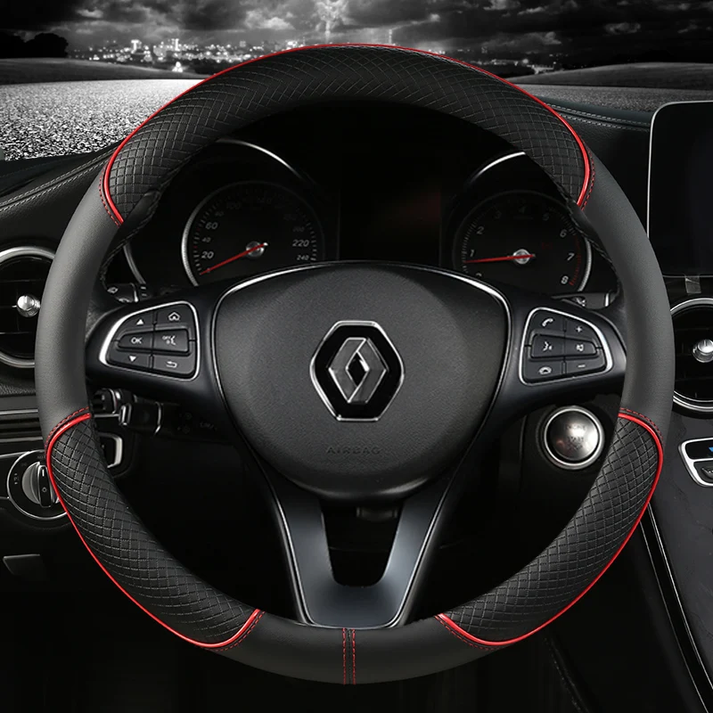 PU Leather Car Steering Wheel Cover For Renault Scenic Clio Laguna 2 3 4 5 Kangoo Fluence Megane Trafic Talisman Twingo Kaptur steering wheel cover