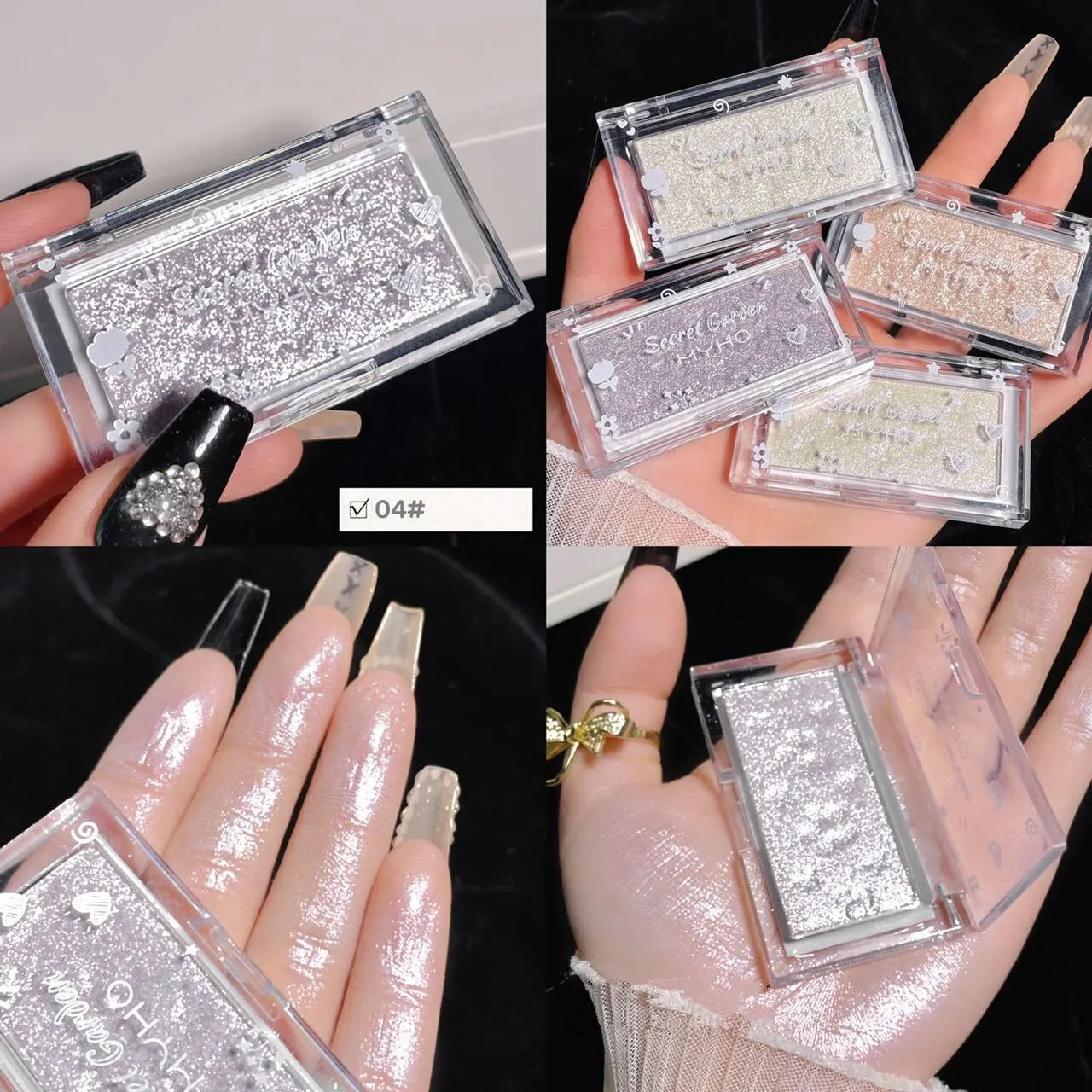 Face Highlighter Powder Blush Contouring Plate Brightening Glitter Pearl Three-Dimensional