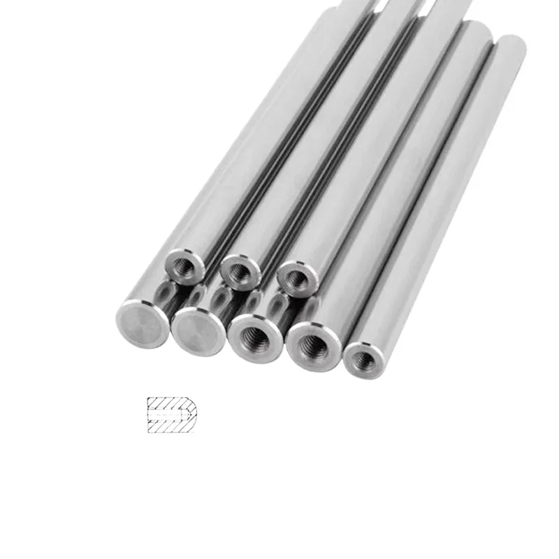 Linear shaft OD8/10/12/16/20mm Length100-550mm One end M3/M4/M5/M8 thread hole depth 8-16mm Chromed Harden Rod Shaft linear shaft rod