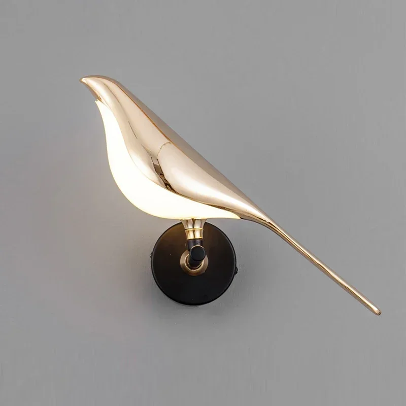 Creative LED Wall Lights Aluminum Alloy Magpie Bird Wall Sconces Home Indoor Bedside Lights Living Room Bedroom Decor Lamps