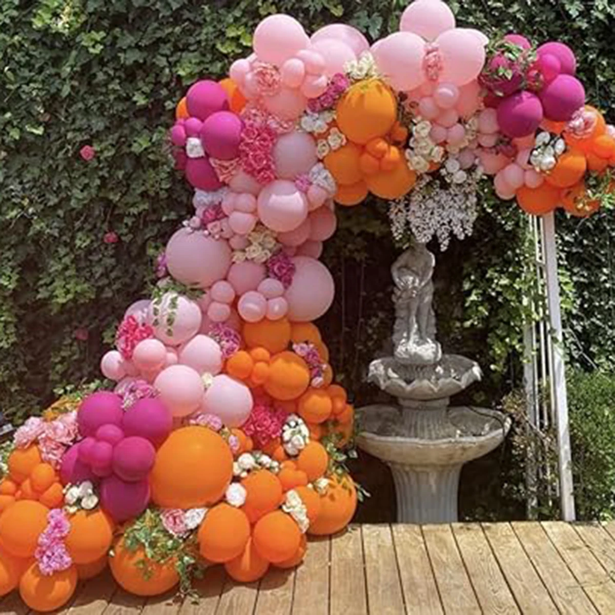 Ballonbogen Set Pink Orange Und Gold Für Geburtstagsdeko_voghion.com