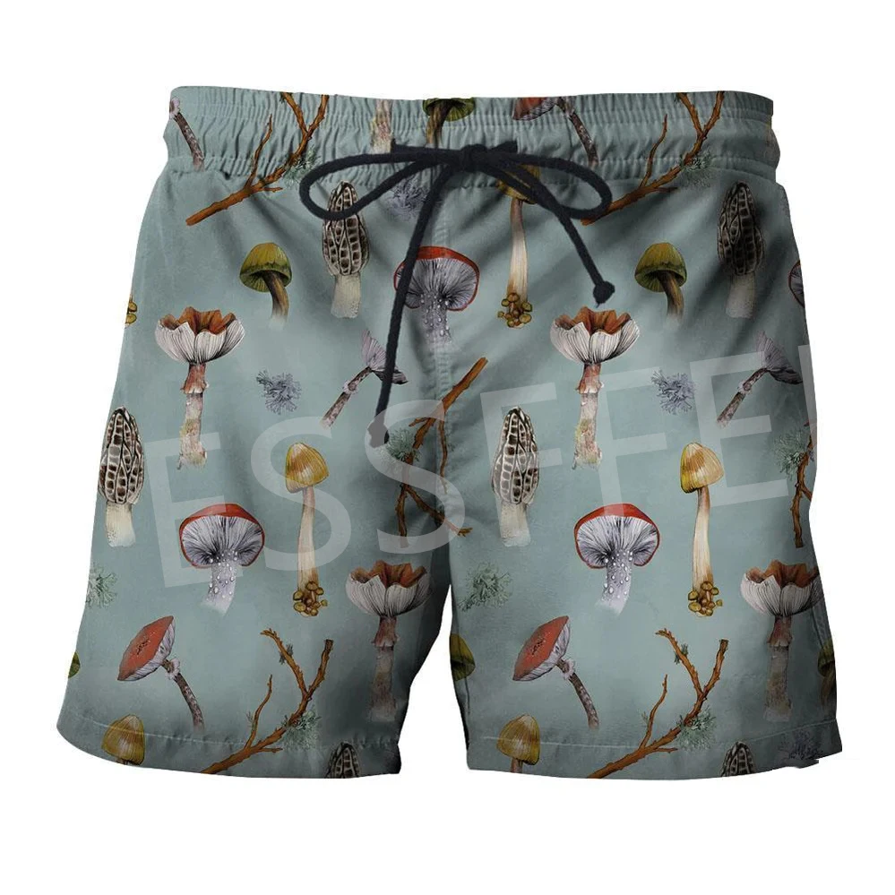 Tessffel Mushroom Hipple Psychedelic Trippy Tattoo Colorful Casual 3DPrint Unisex Beach Short Pants Summer Shorts Men/Women X1