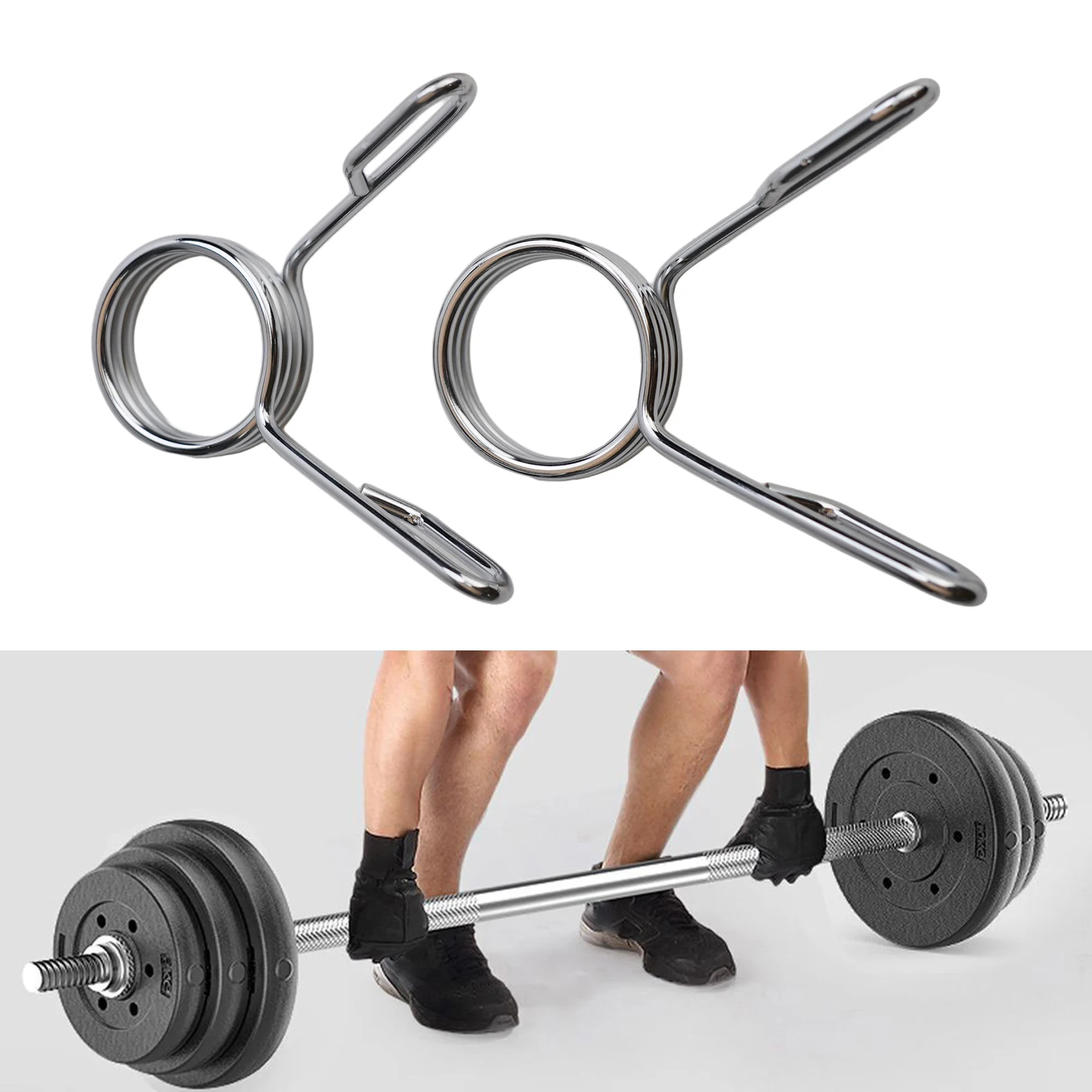 Barbell Accessories Spring Collars Collar Lock Clips Gym Weight Spring Barbell Collars Dumbbell Gym Accessories