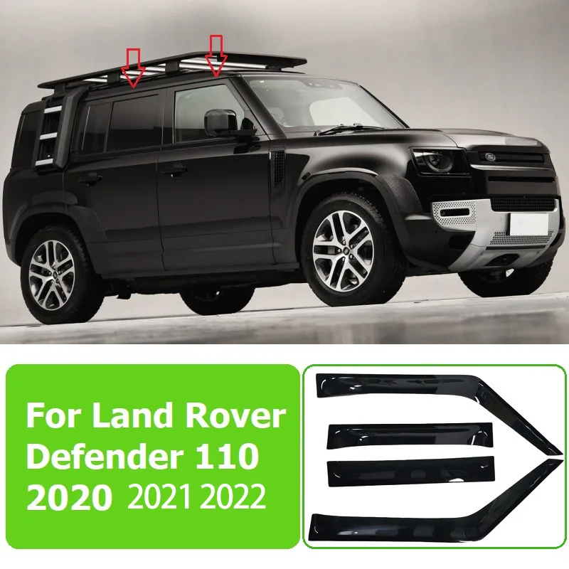 

Дефлекторы на вентиляционное отверстие автомобиля, защита от ветра и дождя для хэтчбека, защитные козырьки для Land Rover Defender 90 110 2020-24
