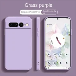 Luxury Liquid Silicone Shockproof Case - Soft Solid Color Cover - Pixel 8 Pro (Grass purple)