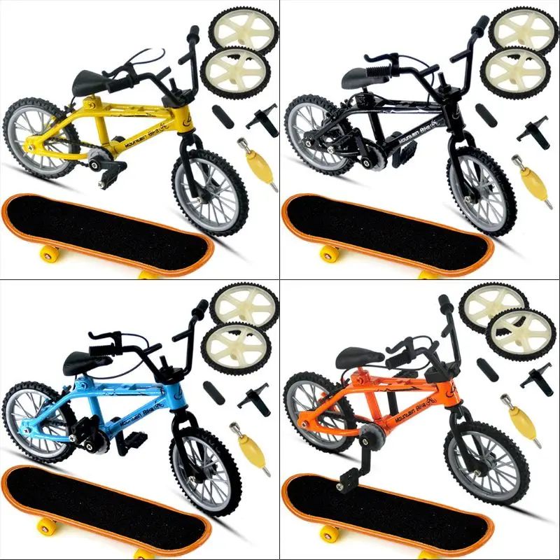 Mini Alloy Finger Sport Set Bike Fingerboard DIY for Creative Game Skateboard Kids Children