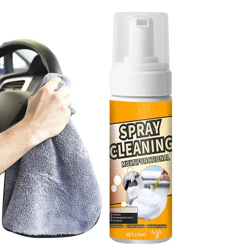 

100ml Portable Anti Aging Cleaner Car Foam Cleaner Auto Seat Cleaners Gentle Spray Foam Cleaner Spray For Car Door Center Consol