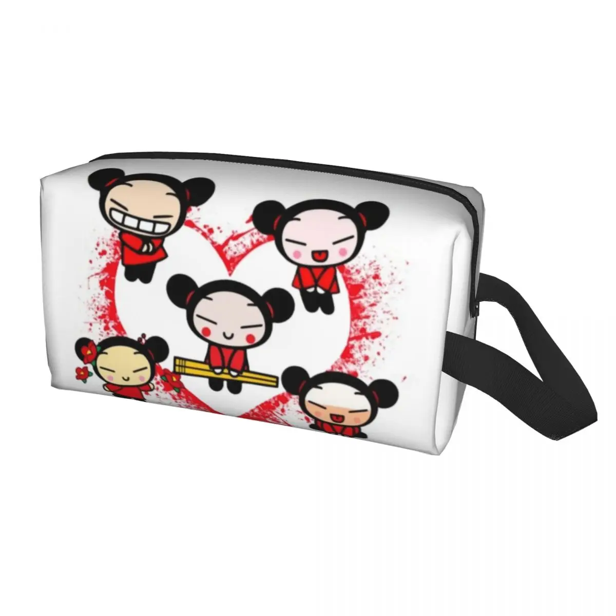 Cartoon Anima Pucca Cosmetic Bag Women Kawaii Big Capacity Makeup Case Beauty Storage Borse Da Toilette