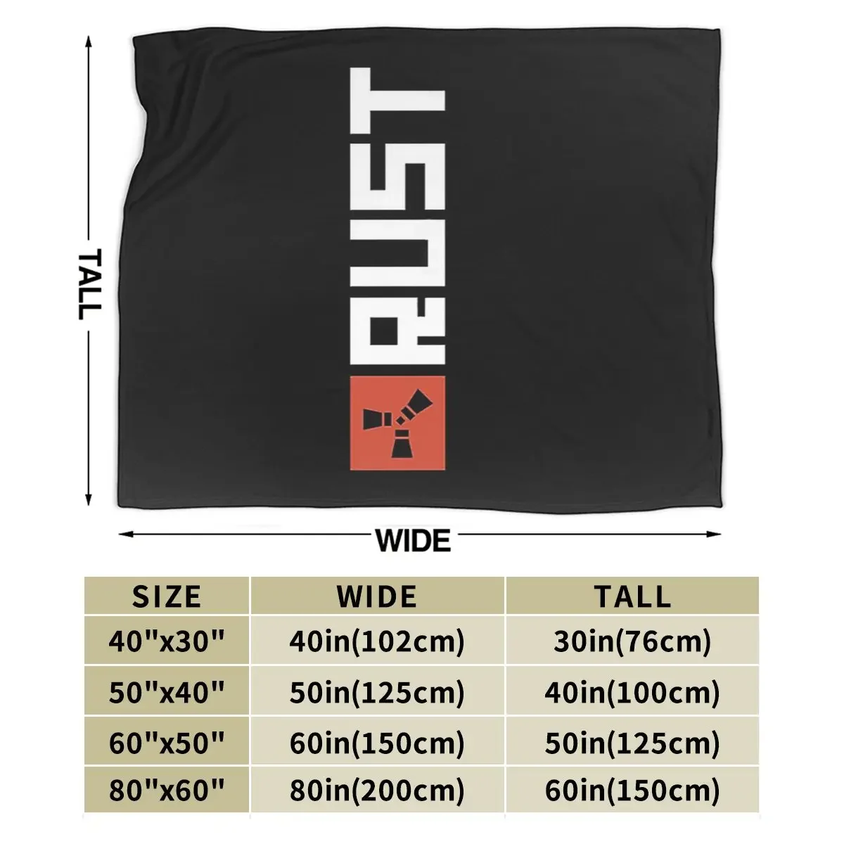 Rust Game Logo Blanket Soft Warm Flannel Throw Blanket Cover for Bed Living room Picnic Travel Home Couch 2
